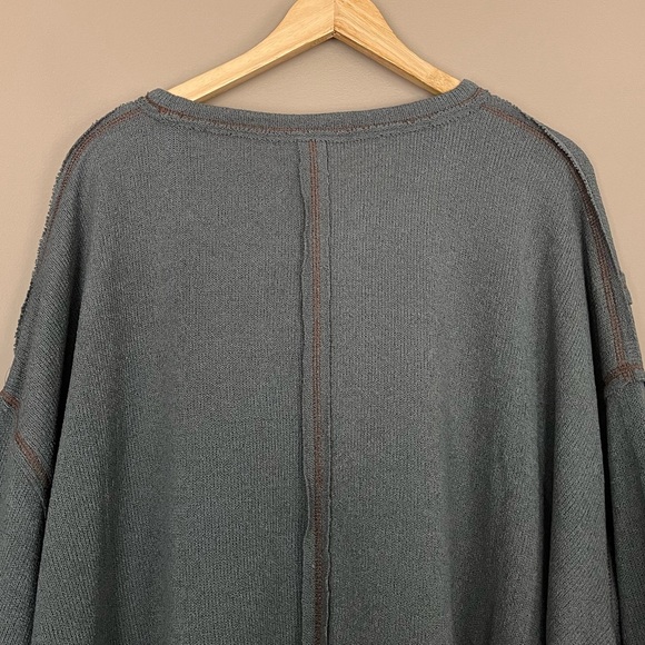 {POL} Love Patchwork Boho Love Club Long Sleeve Oversized Pullover - Size Medium - Picture 7 of 10